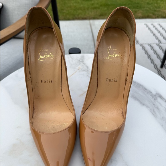 Preowned Authentic Christian Louboutin Nude Patent So Kates 120mm sz 41 - Picture 4 of 17